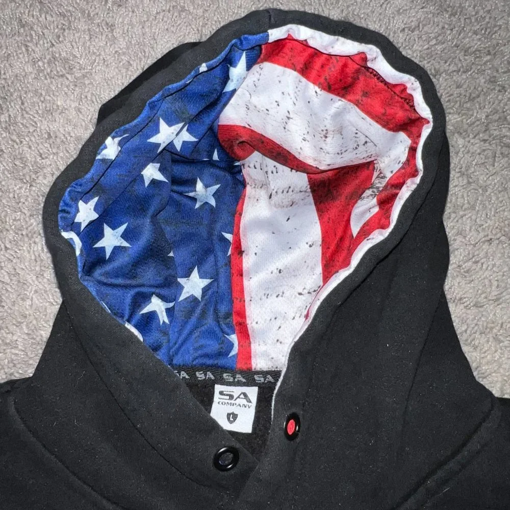 Soul of Adventure Men's Classic Hoodie American Flag Shield Large SA Fishing - Picture 4 of 7